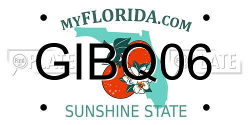 GIBQ06 Florida License Plate