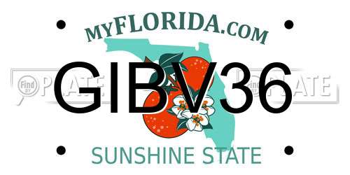 GIBV36 Florida License Plate