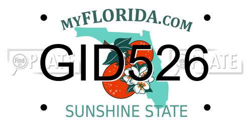 GID526 Florida License Plate