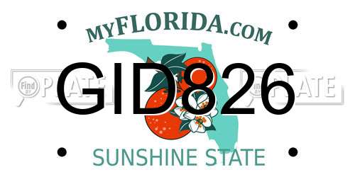 GID826 Florida License Plate