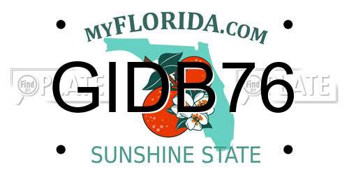 GIDB76 Florida License Plate