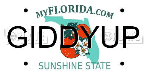 GIDDYUP Florida License Plate