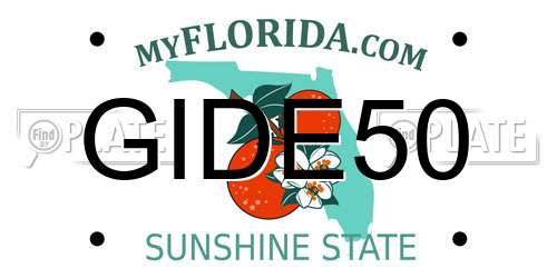 GIDE50 Florida License Plate