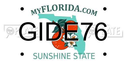 GIDE76 Florida License Plate