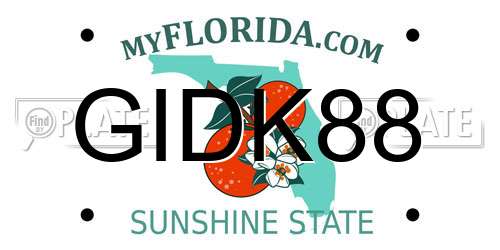 GIDK88 Florida License Plate