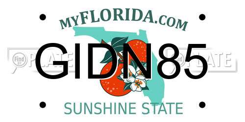 GIDN85 Florida License Plate