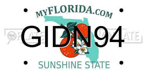 GIDN94 Florida License Plate