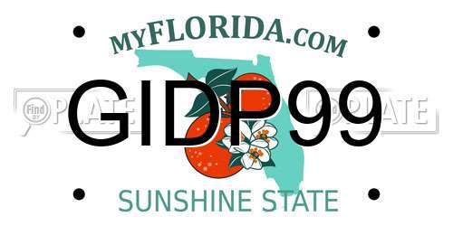 GIDP99 Florida License Plate