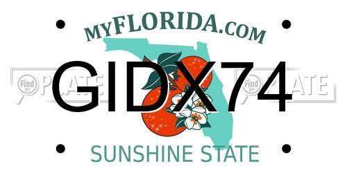 GIDX74 Florida License Plate
