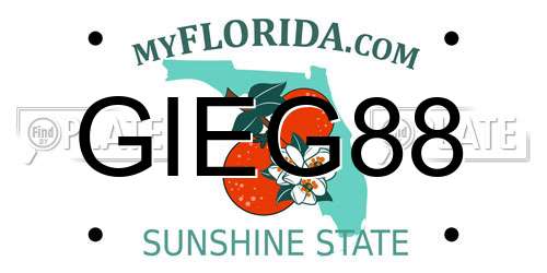 GIEG88 Florida License Plate