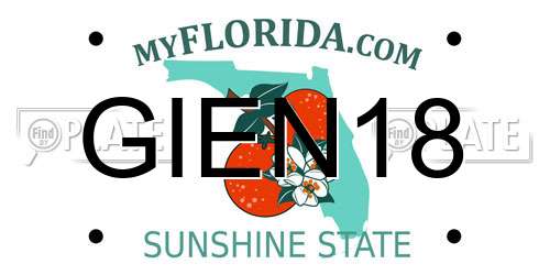 GIEN18 Florida License Plate