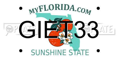 GIET33 Florida License Plate