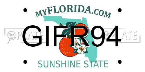 GIFR94 Florida License Plate
