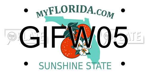 GIFW05 Florida License Plate