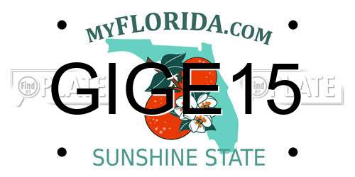 GIGE15 Florida License Plate
