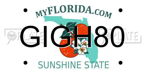 GIGH80 Florida License Plate