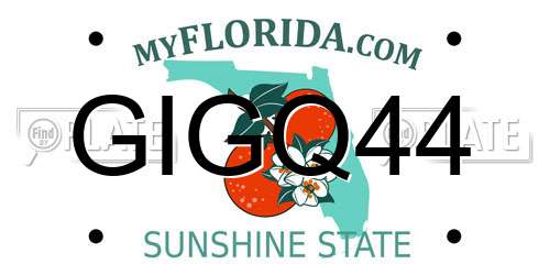 GIGQ44 Florida License Plate