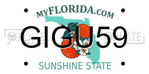 GIGU59 Florida License Plate