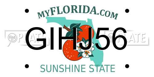 GIHJ56 Florida License Plate