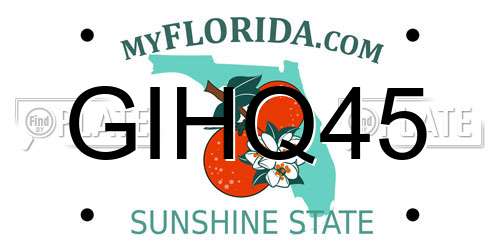 GIHQ45 Florida License Plate