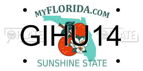 GIHU14 Florida License Plate