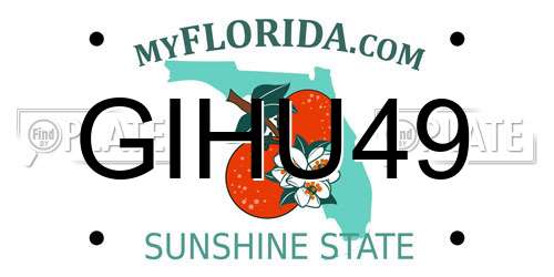 GIHU49 Florida License Plate