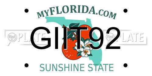 GIIT92 Florida License Plate