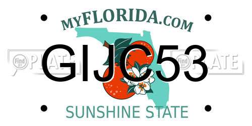 GIJC53 Florida License Plate