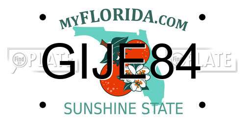 GIJE84 Florida License Plate