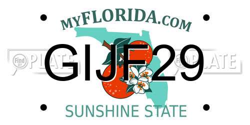 GIJF29 Florida License Plate