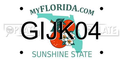 GIJK04 Florida License Plate