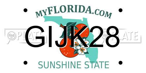 GIJK28 Florida License Plate