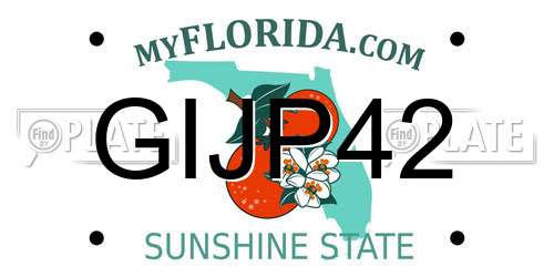 GIJP42 Florida License Plate
