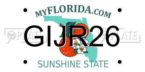 GIJR26 Florida License Plate