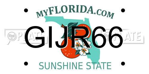 GIJR66 Florida License Plate