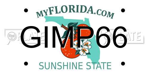 GIMP66 Florida License Plate