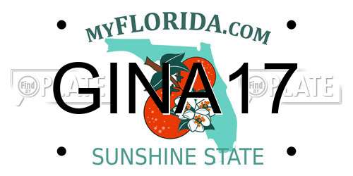 GINA17 Florida License Plate