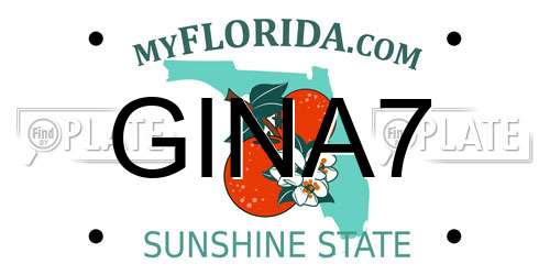 GINA7 Florida License Plate