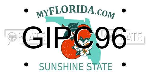 GIPC96 Florida License Plate