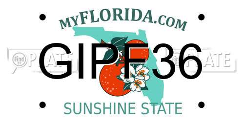 GIPF36 Florida License Plate