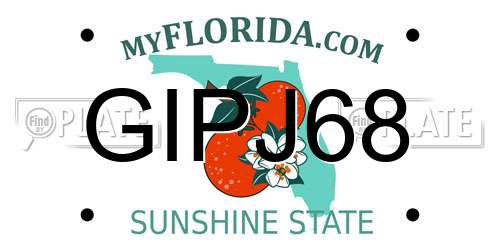 GIPJ68 Florida License Plate