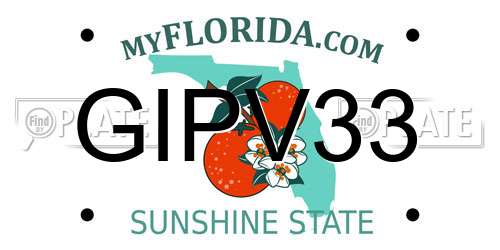 GIPV33 Florida License Plate