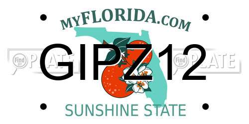 GIPZ12 Florida License Plate