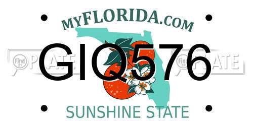 GIQ576 Florida License Plate