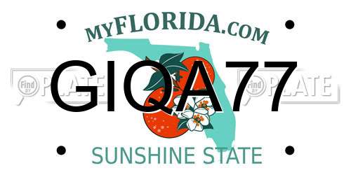 GIQA77 Florida License Plate