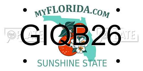 GIQB26 Florida License Plate