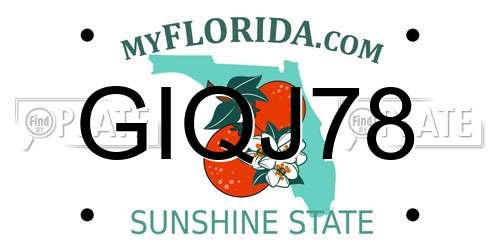 GIQJ78 Florida License Plate