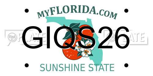 GIQS26 Florida License Plate