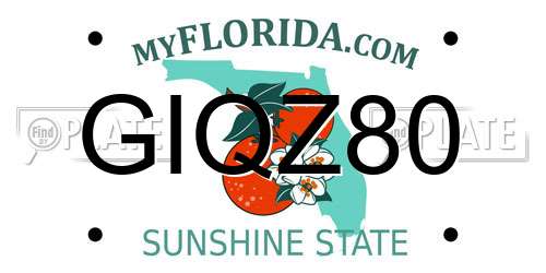 GIQZ80 Florida License Plate