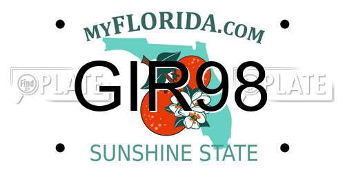 GIR98 Florida License Plate